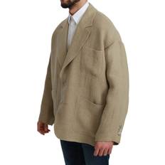 Dolce & Gabbana Överdelar Dolce & Gabbana Beige Jacket Coat 100% Jute Blazer Coat IT48