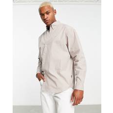 Dr. Denim Skjortor Dr. Denim – State – Beige randig skjorta poplin-Naturlig