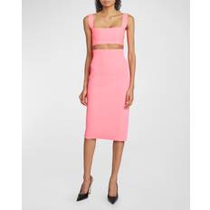Victoria Beckham VB Body high-rise knit midi skirt pink