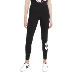Dam Leggings Nike Sportswear Essential Women's High-Waisted Logo Leggings - Black/White