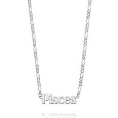 Daisy Pisces Zodiac Recycled Sterling Silver Necklace ZN12_SLV
