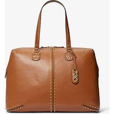 Michael Kors Weekendbags Michael Kors MK Astor Extra-Large Studded Leather Weekender Bag Luggage Brown