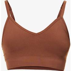 Spanx Dam BH:ar Spanx Womens Chestnut Brown EcoCare V-neck Stretch-jersey bra
