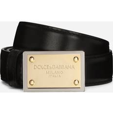 Dolce & Gabbana Accessoarer Dolce & Gabbana 2.5cm Logo Leather Belt - Black