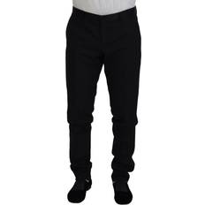 Herr - Ull Jeans Dolce & Gabbana Black Wool Chino Dress Formal Pants IT52