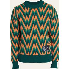 Moncler Orange Kläder Moncler Men's Zig-Zag Wool Sweater DARK OLIVE