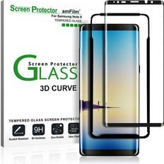 AmFilm Galaxy Note 8 Skärmskydd, Fodralvänligt 3D-Böjd Härdat Glas Helskärmsskydd med Dot Matrix för Samsung Galaxy Note 8 Svart