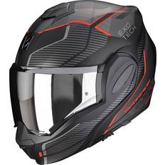 Scorpion Integralhjälmar Motorcykelhjälmar Scorpion Exo-Tech Evo Animo Matt Black-Red Modular Helmet Grey
