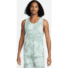Nike Men's Dri-FIT All-Over Print Sleeveless Yoga Top - Mica Green/Light Silver/Black