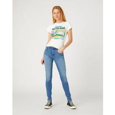 Wrangler Dam - Skinnjackor - W36 Byxor & Shorts Wrangler – Ljusblå skinny jeans med hög midja