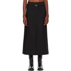 Ganni Black Slit Maxi Skirt 099 Black DK