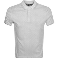 Michael Kors MK Greenwich Logo Print Cotton Jersey Polo Shirt White