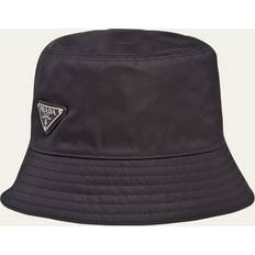 Prada Hattar Prada Mens Nero Logo-patch Recycled-nylon Bucket hat