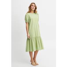 Bomull - Dam - Enfärgade - Knälånga klänningar Fransa Klänning Grön för Dam