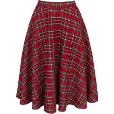 Dam - Korta kjolar - Röda Hell Bunny Rockabilly Halvlång kjol Irvine Skirt för Dam röd