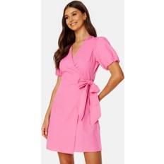 Bomull - Dam - Enfärgade - Omlottklänningar Bubbleroom Tova Dress - Pink