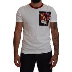 Dolce & Gabbana Bomull - Herr T-shirts Dolce & Gabbana Cotton White Logo Print Crewneck T-shirt IT42