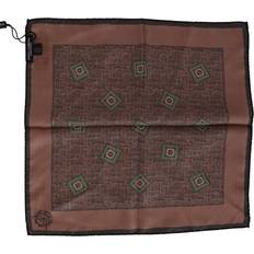 Herr Bröstnäsdukar Dolce & Gabbana Brown Patterned Silk Square Handkerchief Scarf