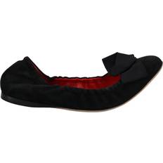 Dolce & Gabbana Ballerinaskor Dolce & Gabbana Black Suede Flat Slip On Ballet Shoes EU37/US6.5