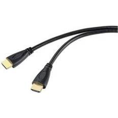 SpeaKa Professional HDMI-kablar SpeaKa Professional HDMI Cable HDMI-A plug, HDMI-A plug 1.00 m Black SP-10133280 Return