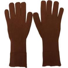 Dolce & Gabbana Herr Handskar & Vantar Dolce & Gabbana Brown Cashmere Knitted Hands Mitten Mens Gloves