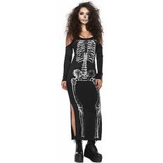 Leg Avenue Skelett Maskeradkläder Leg Avenue Skelett kleid außergewöhnliches halloween kostüm für damen Schwarz S-M