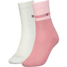 Tommy Hilfiger Dam Strumpor Tommy Hilfiger 2-pack Women Gifting Boucle Stripe Sock White/Pink 39/42