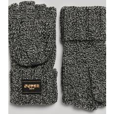 Superdry Dam Handskar Superdry Kabel Knit Gloves handskar, Black Fleck, One för kvinnor, Black Fleck, one
