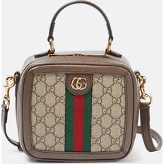Gucci Bruna - Skinn Axelremsväskor Gucci Mini Ophidia Gg Canvas Top Handle Bag