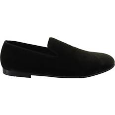 Dolce & Gabbana Loafers Dolce & Gabbana Green Velvet Slip On Mens Loafers Shoes EU43/US10