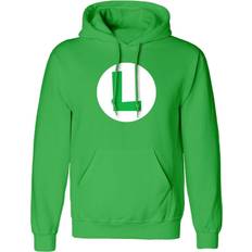 Super Tröjor Super Luigi Badge Pullover Hoodie Green