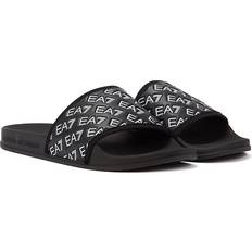 EA7 Slides EA7 Mens Logo Wrap Sandals Black