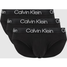 Calvin Klein Bomull - Herr Trosor Calvin Klein Pack Briefs Modern Structure BLACK