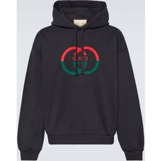 Gucci Herr - Svarta Överdelar Gucci Interlocking cotton jersey hoodie black