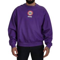Dolce & Gabbana Herr - Sweatshirts Tröjor Dolce & Gabbana Purple Wash Logo Cotton Crewneck Sweatshirt Sweater IT48
