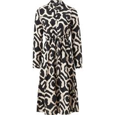 Enfärgade - Långa klänningar - Polyamid Vero Moda – Svart och vit maxiklänning mönster och skärp-Svart/a