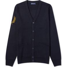 Fred Perry Koftor Fred Perry Men's Intarsia Laurel Wreath Cardigan Navy