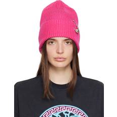 Versace Huvudbonader Versace Safety Pin ribbed-knit wool beanie pink One fits all