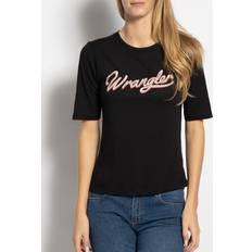 Wrangler Dam - Slim Kläder Wrangler – Svart t-shirt med logga-Svart/a