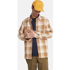 Timberland Beige Skjortor Timberland Windham Flannel Shirt For Men In Orange/beige Yellow