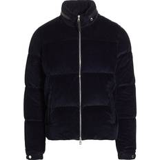 Moncler S - Skinn Jackor Moncler Besbre leather-trimmed down jacket blue