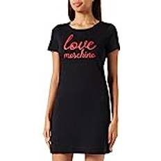 Love Moschino Midiklänningar Kläder Love Moschino Dam kortärmad A-linjeklänning, svart