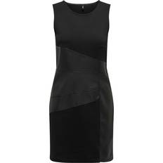 Enfärgade - L - Skinn Klänningar Only Onlmarianne Faux Leather Mix Dress OTW klänning, svart