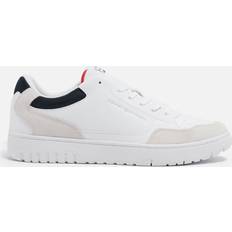 Tommy Hilfiger Herr Skor Tommy Hilfiger Mixed Texture Cupsole Basketball Trainers WHITE