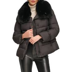 DKNY Dam Ytterkläder DKNY Women's Faux-Fur-Trim Collar Puffer Coat Black Black