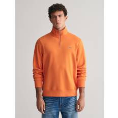 Gant Herr - Orange Tröjor Gant Herr Shield sweatshirt med halv dragkedja