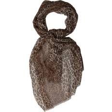 Bruna Halsdukar & Sjalar Dolce & Gabbana Brown Leopard Silk Shawl Wrap Foulard Scarf