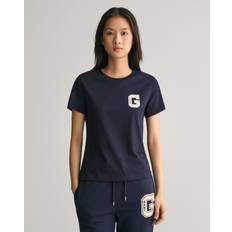 Gant Jersey T-shirts Gant Dam T-shirt med rund hals Blå