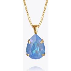 Caroline Svedbom Blåa Halsband Caroline Svedbom Mini Drop Necklace Gold Ocean Blue Delite
