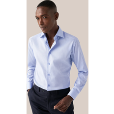 Eton Flanellskjortor - XL Eton Ljusblå Signature Twill-skjorta med paisleymönstrade detaljer